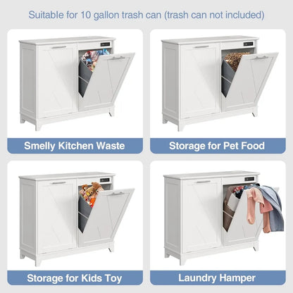 10 Gallon Recycling Double Tilt Out Trash Cabinet