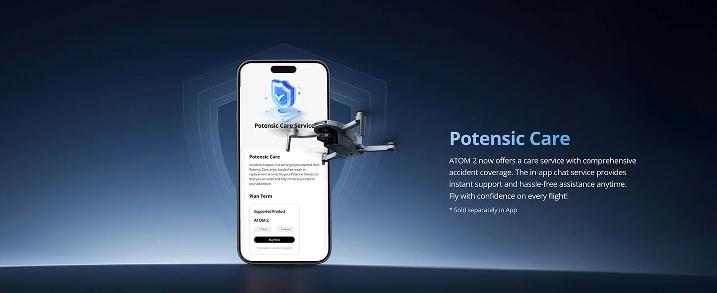 Potence ATOM 2 Camera Drone 4K HDR Video, 8K Photo