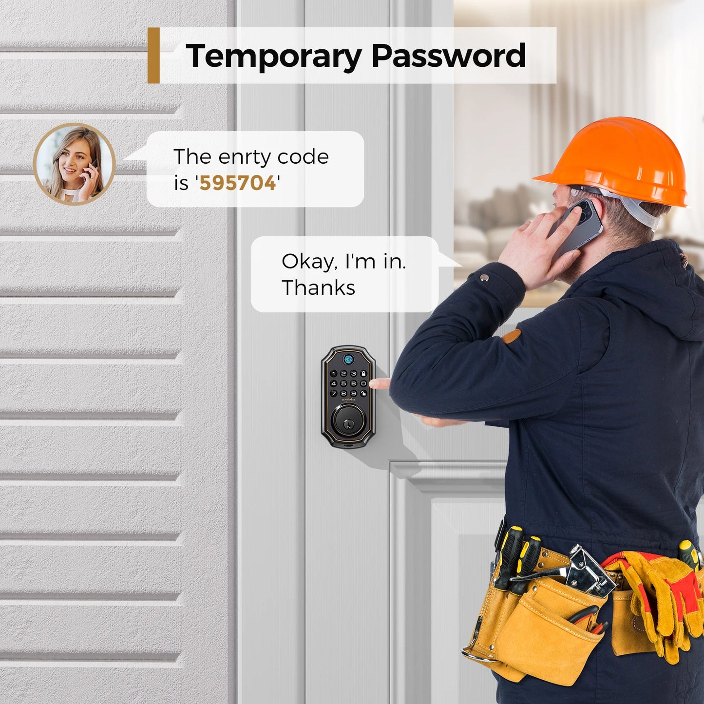 5-in-1 Keyless Entry Door Lock with Keypad
