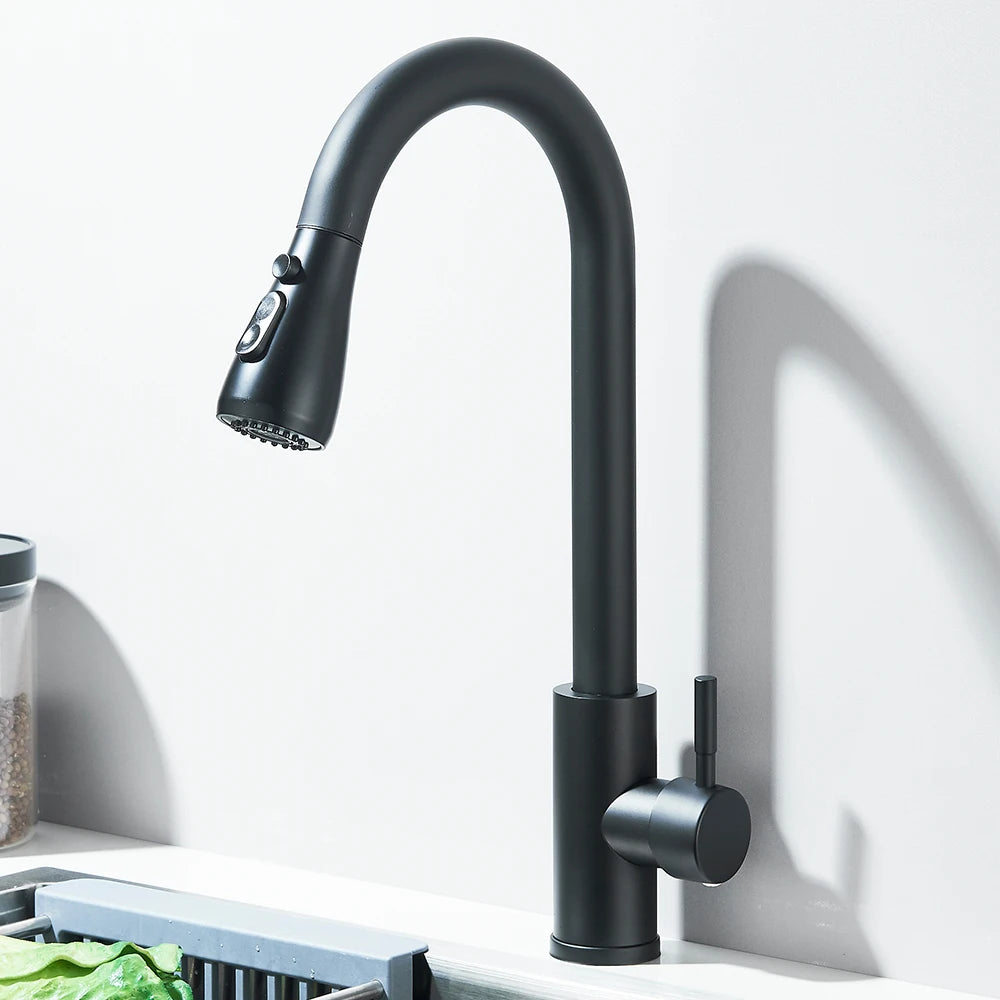 Kitchen Faucet Brushed Nickel Pull-out Sprayer