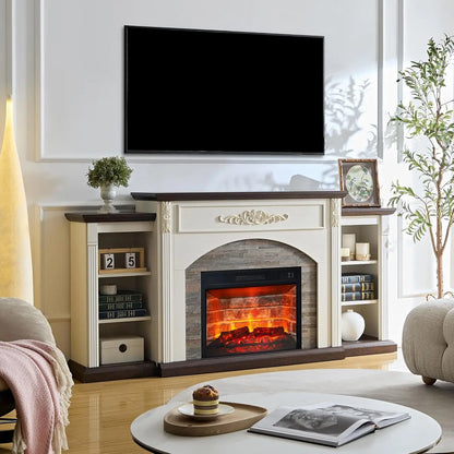 72" Electric Fireplace with Mantel