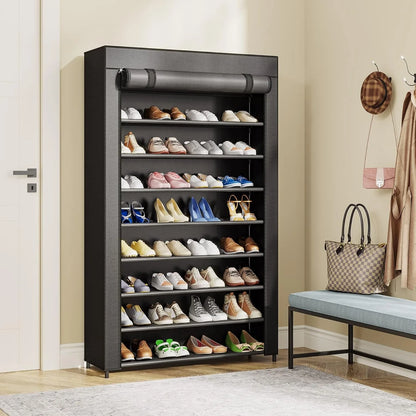 10 Tier Shoes Rack Organizer with Cover