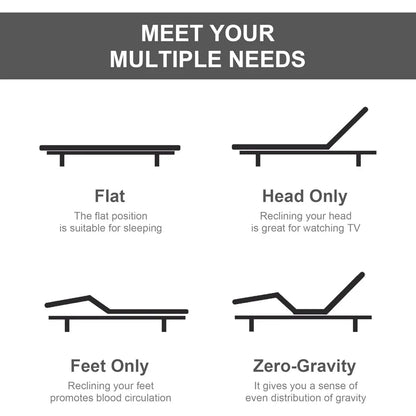 Queen Size Adjustable Bed Frame with Adjustable Legs