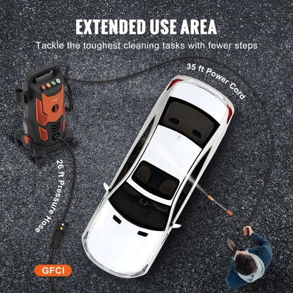 Electric Pressure Washer Power with Quick Connect Nozzles