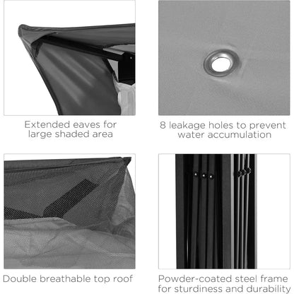 11' x 11'Outdoor Patio Gazebo Shelter with Removable Zipper Netting,