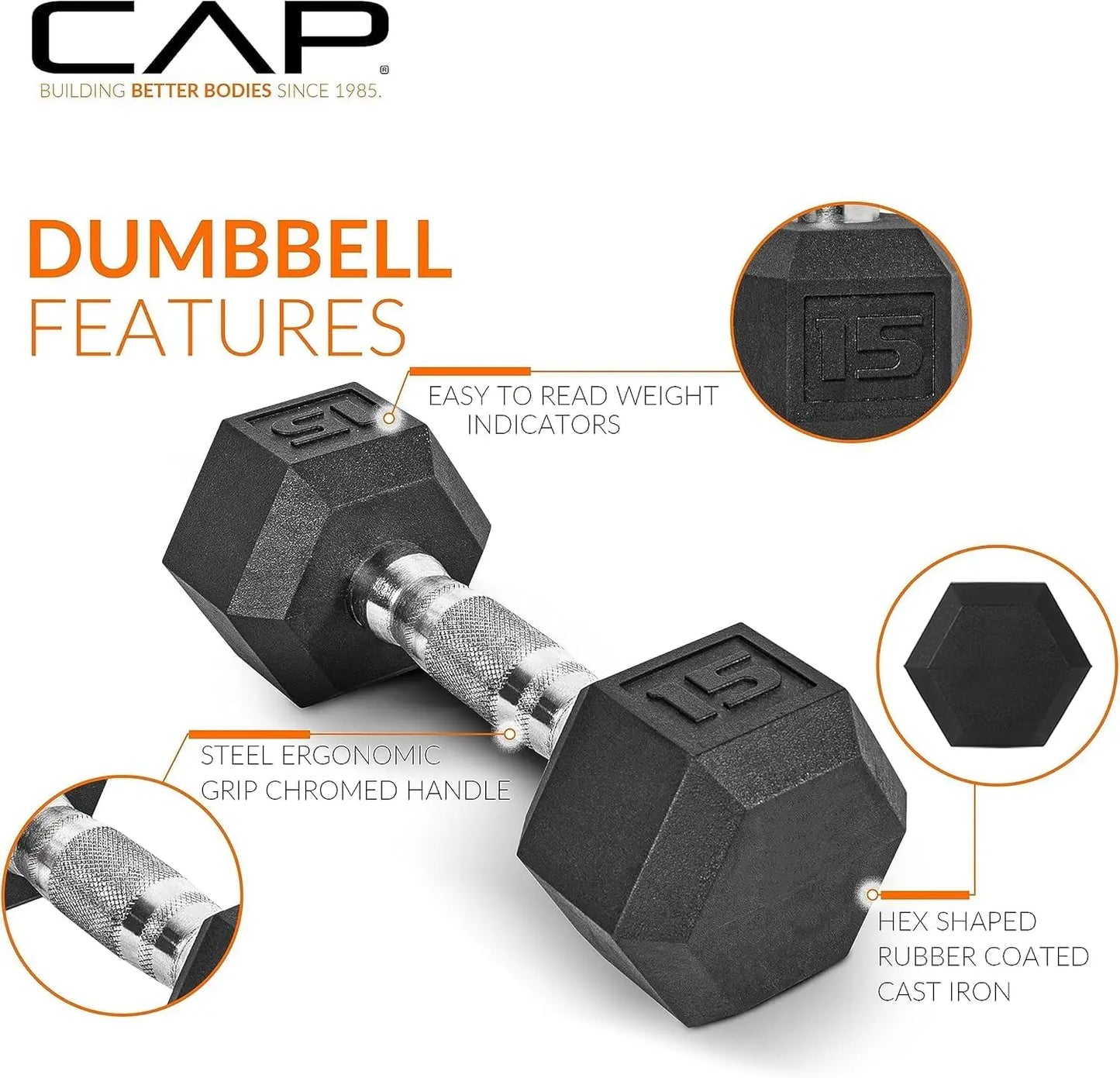 150 lb. Rubber Hex Dumbbell Set