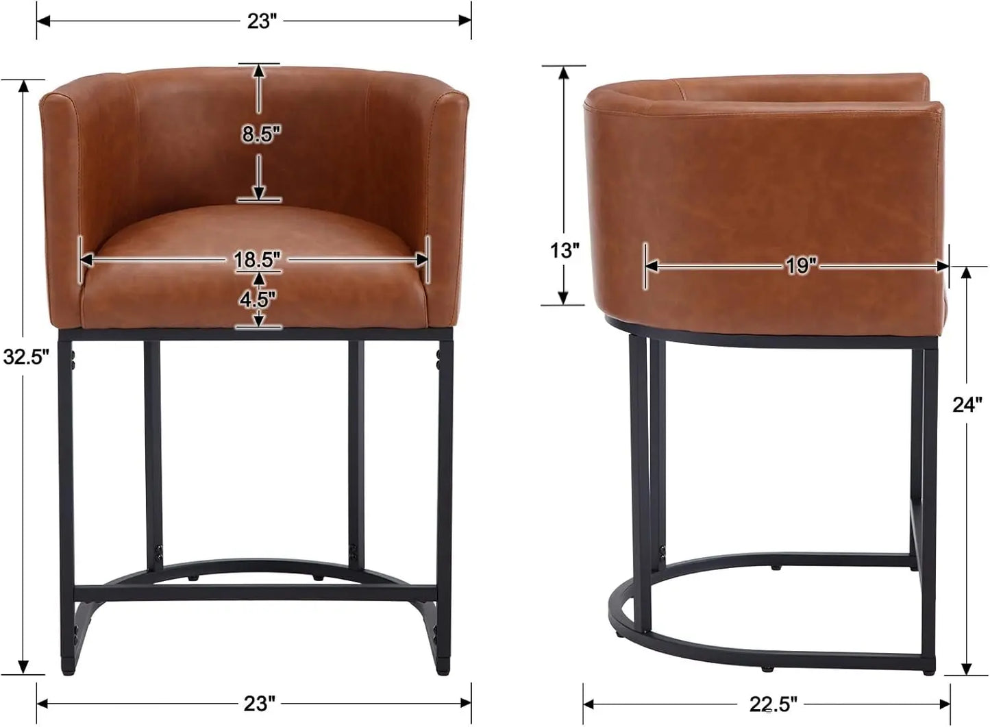 24" Leather Island Barstools