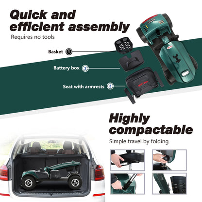 4-Wheel Outdoor Compact 300W Mobility Scooter for Outdoor
