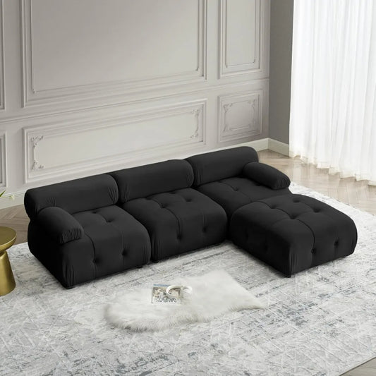 L Shaped Couch with Reversible Ottoman, Living Room Couch