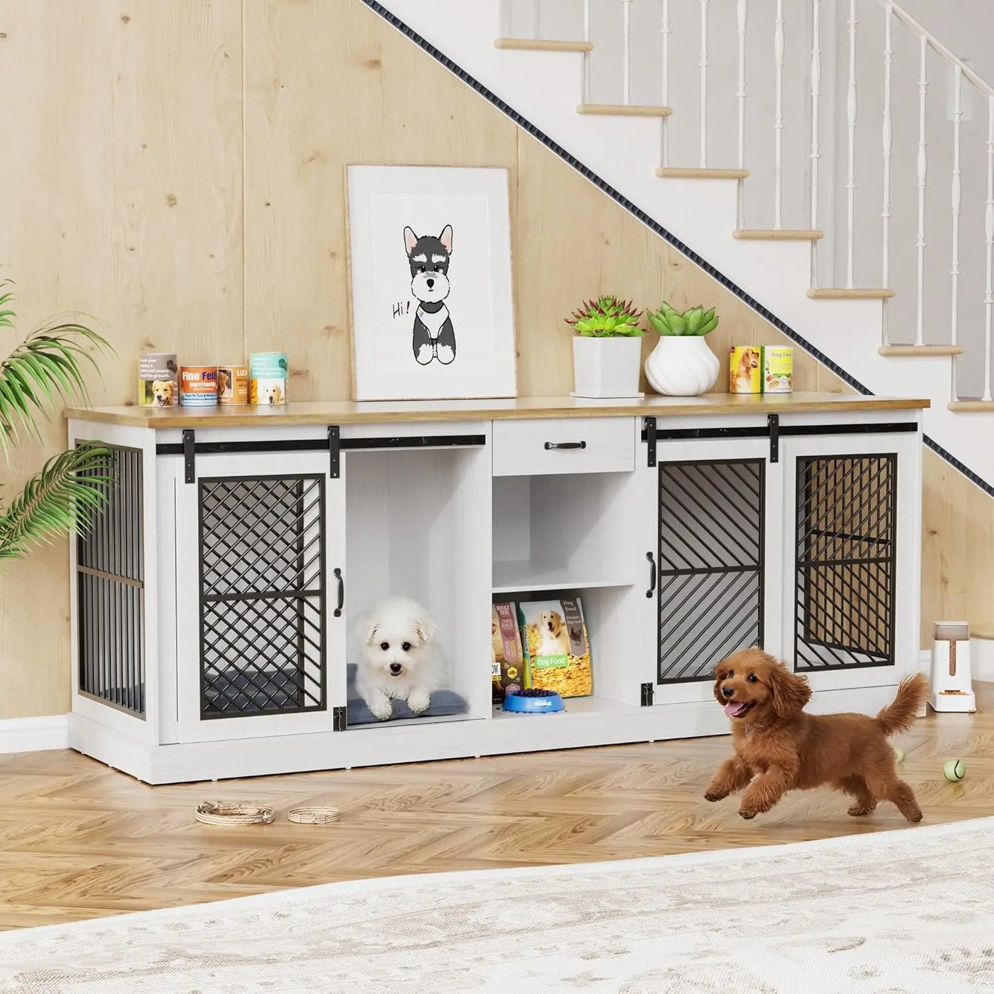 86.6" Heavy-Duty Doghouse as Entertainment Center