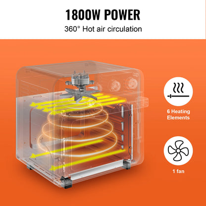 1700W Air Fryer Stainless Steel Toaster Oven