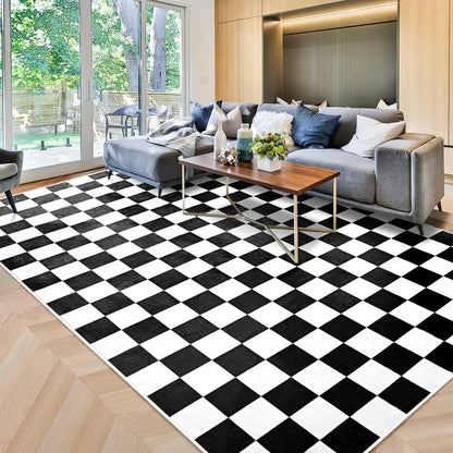 Checkered Area Rugs for Living Room Bedroom