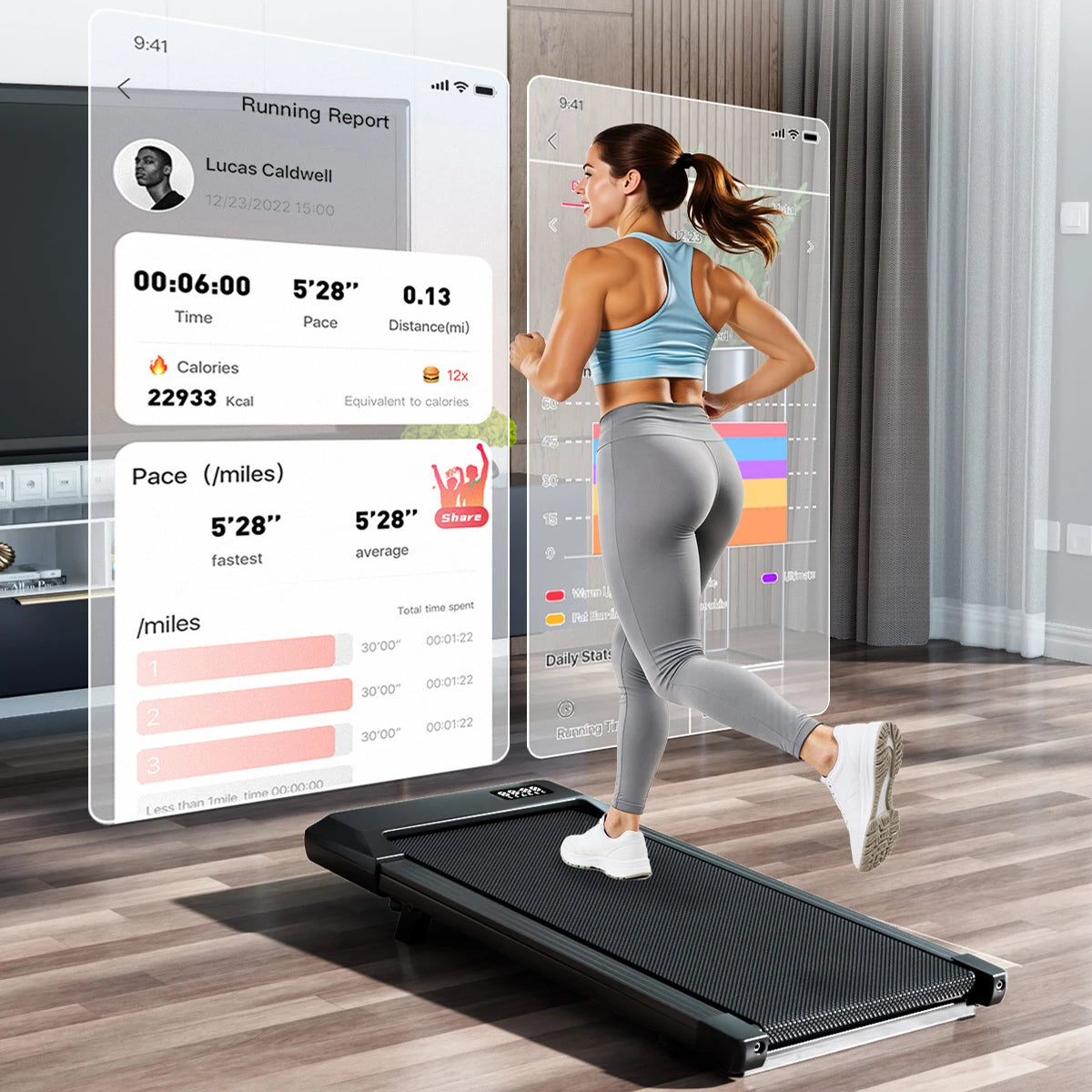 Foldable 6% Slope Under Desk Treadmills
