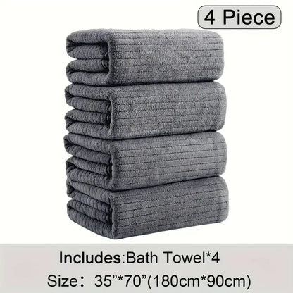 4pcs Oversized Bath Towels Set Ultra Soft Microfiber