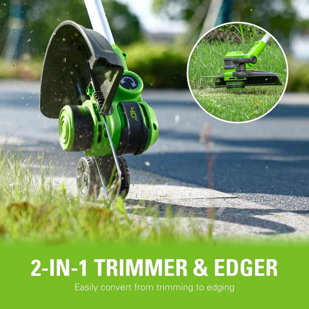 Cordless Lawn Mowe 20" Axial Leaf Blowe 12" String Trimmer with 2 Batteries