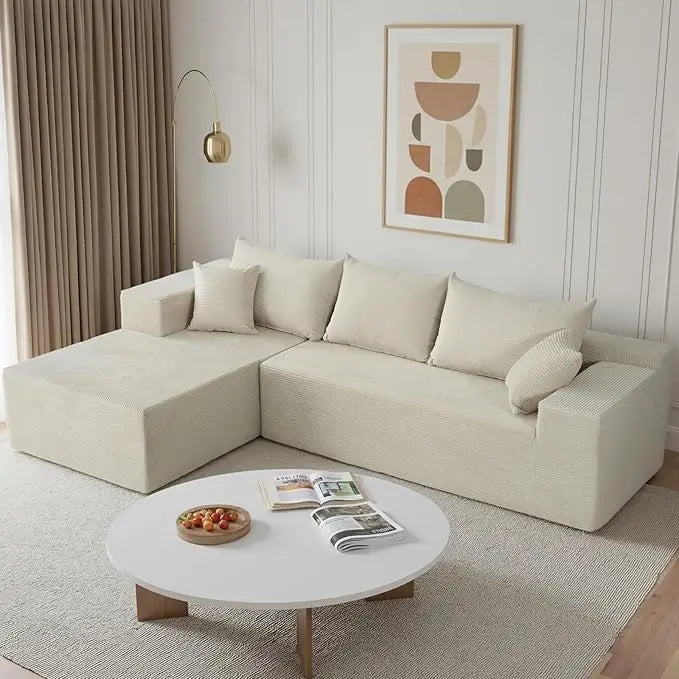 103" L Shaped Sectional Boneless Couch