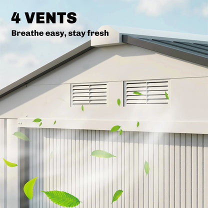 7' x 4' Outdoor Steel Tool Garden Shed Organizer