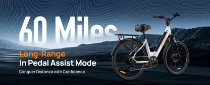 750W E-Bike Commuter 26x2" Tires 20MPH Speed