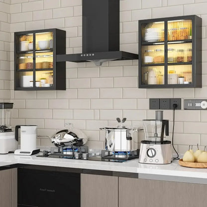 Glass Door Wall Cabinet for Bathroom, Laundry, Kitchen