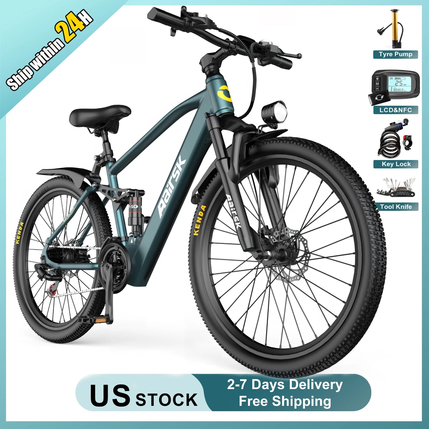 Electric Bike for Adults with 40Miles 25MPH Commuting