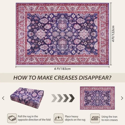 New Vintage Floral Rugs Soft Accent for Bedroom Living Room