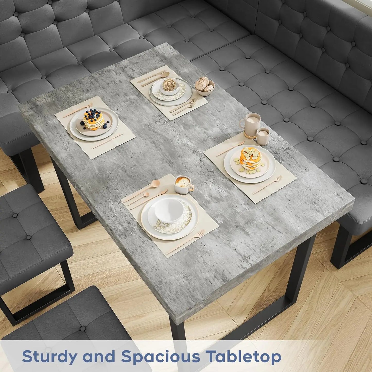 72 Inch Corner Dining Table Set with Storage Bench
