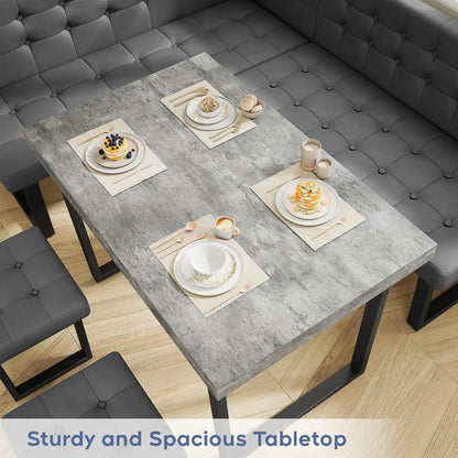 72 Inch Corner Dining Table Set with Storage Bench