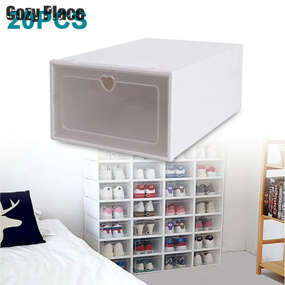 20pcs Shoes Transparent Cabinet Organizer