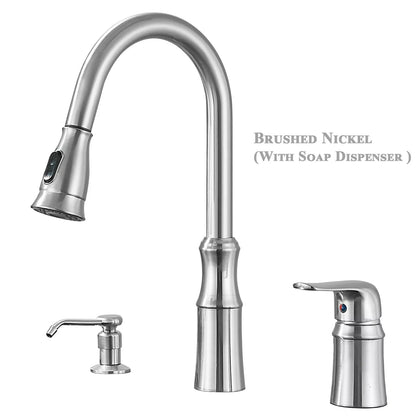 Matte Black Kitchen Sink Faucet with Pull Down Sprayer