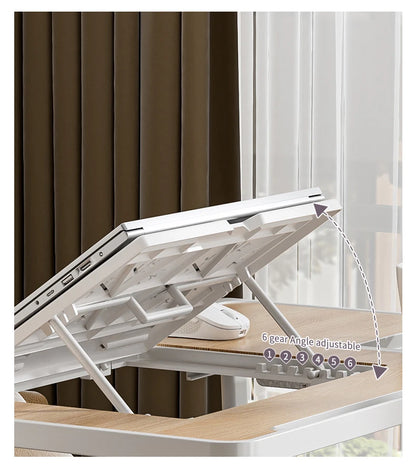 Foldable laptop desk with sturdy desk drawers
