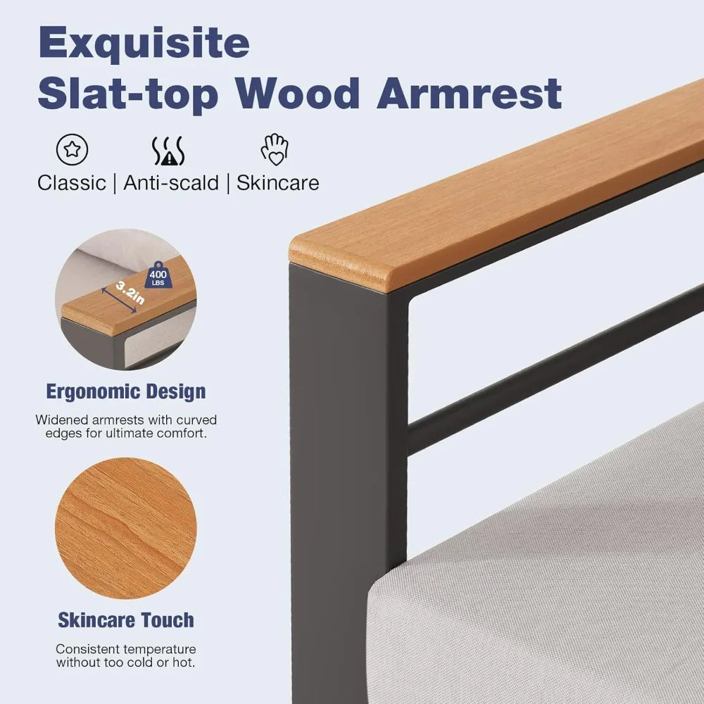 7 Seats, Aluminum Patio Furniture Set with Washable Thick Cushions