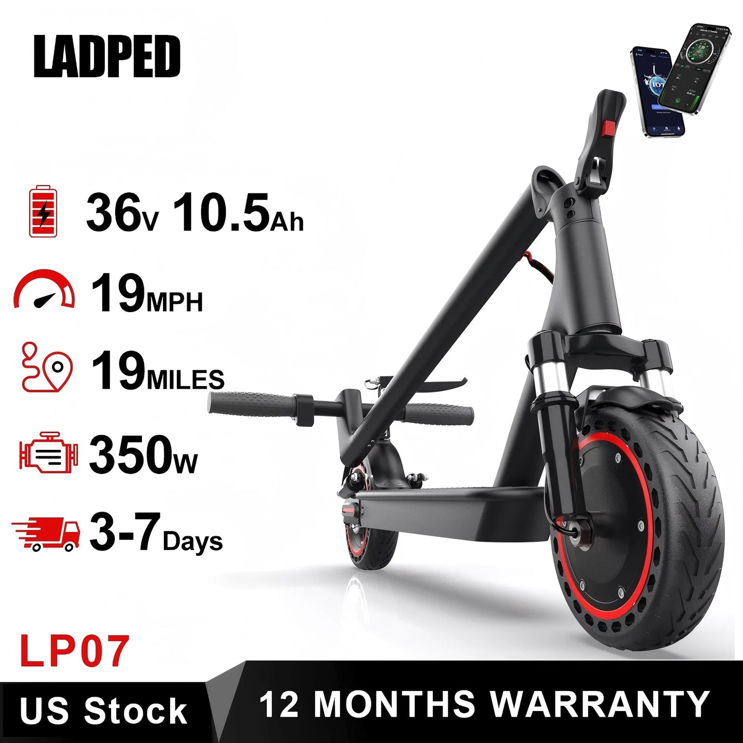 Smart Control Electric Scooter 16miles Max Range for Adult