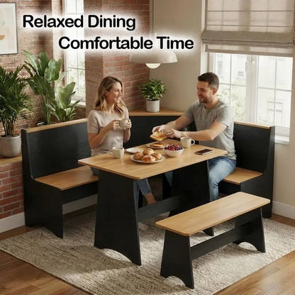 Small Kitchen Table Set with Bench and Storage