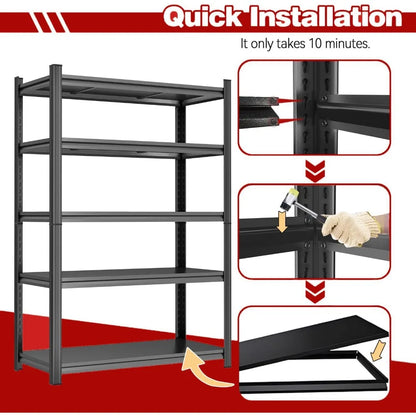Heavy Duty 5-Tier Steel Garage Shelving Unit