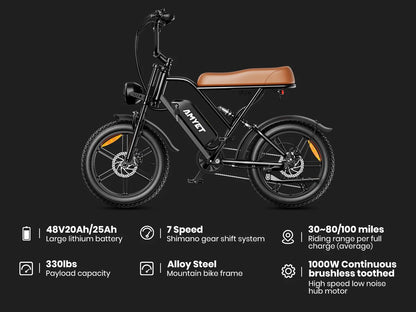 1000W Motor Bicycle 48V 20AH 20“Tire Mountain Ebike.