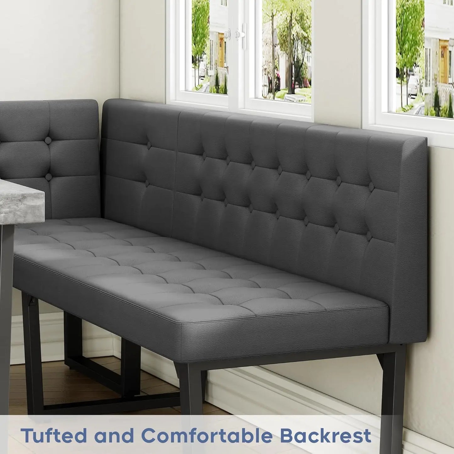 72 Inch Corner Dining Table Set with Storage Bench