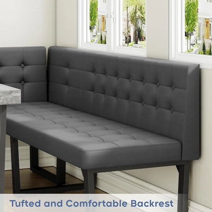 72 Inch Corner Dining Table Set with Storage Bench