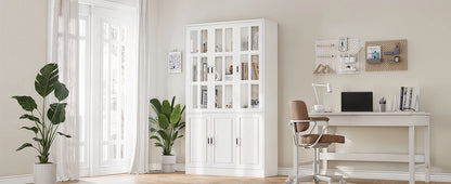 78.7" Tall Kitchen Pantry Storage Cabinet with Glass Doors