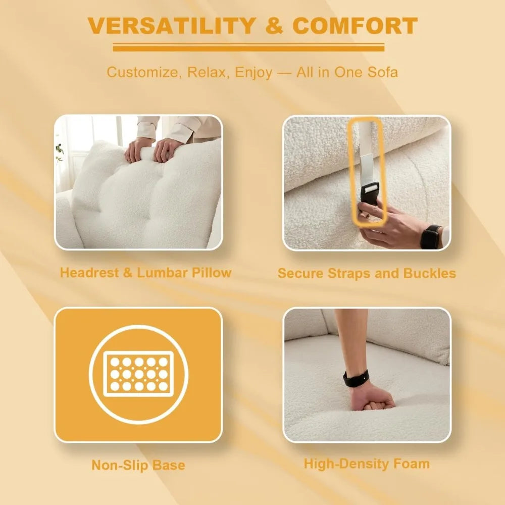 78.7" King, 3-in-1 Multi-Functional Sleeper Futon Sofa