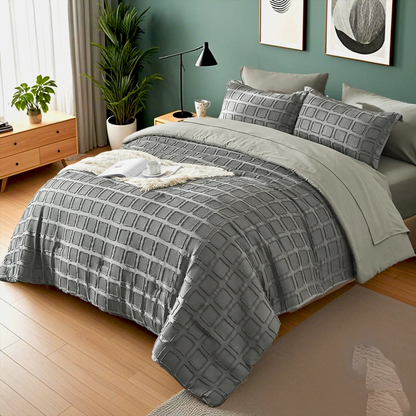 Solid color cut flower Queen size Comforter sets