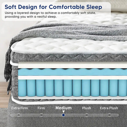 10/12/14 Inch Queen Size Mattress Hybrid