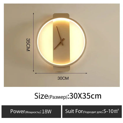 Wall Lamp with Clock Dining Room Decor