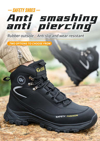 High Top Safety Shoes Men Steel Toe Work boots