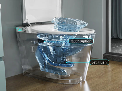 One-Piece Toilet with Dual Auto Flush in 1.28GPF