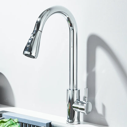 Kitchen Faucet Brushed Nickel Pull-out Sprayer