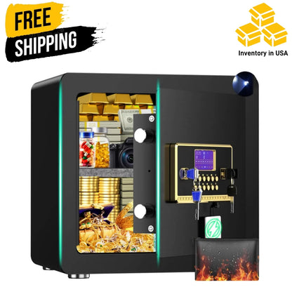 Digital Keypad Home Security Safe with Fireproof Waterproof Bag