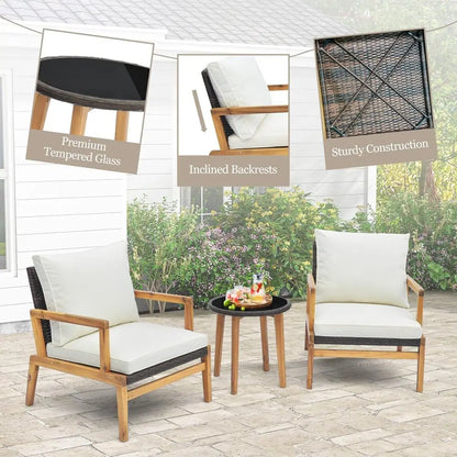 3-Piece Wicker Patio Furniture Set