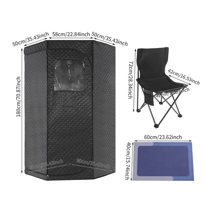 Portable Steam Sauna for Home with Remote Control Folding Chair