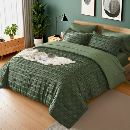 Solid color cut flower Queen size Comforter sets