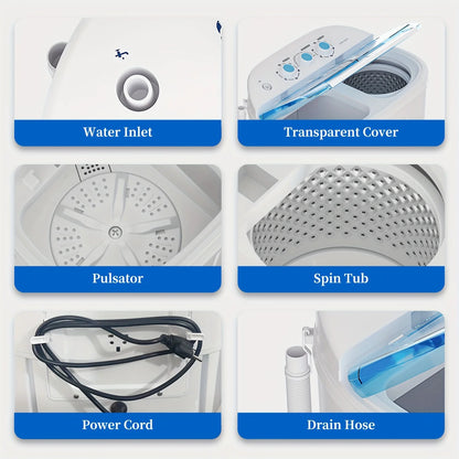 14.5Lbs Portable Washing Semi-Automatic Compact Washer